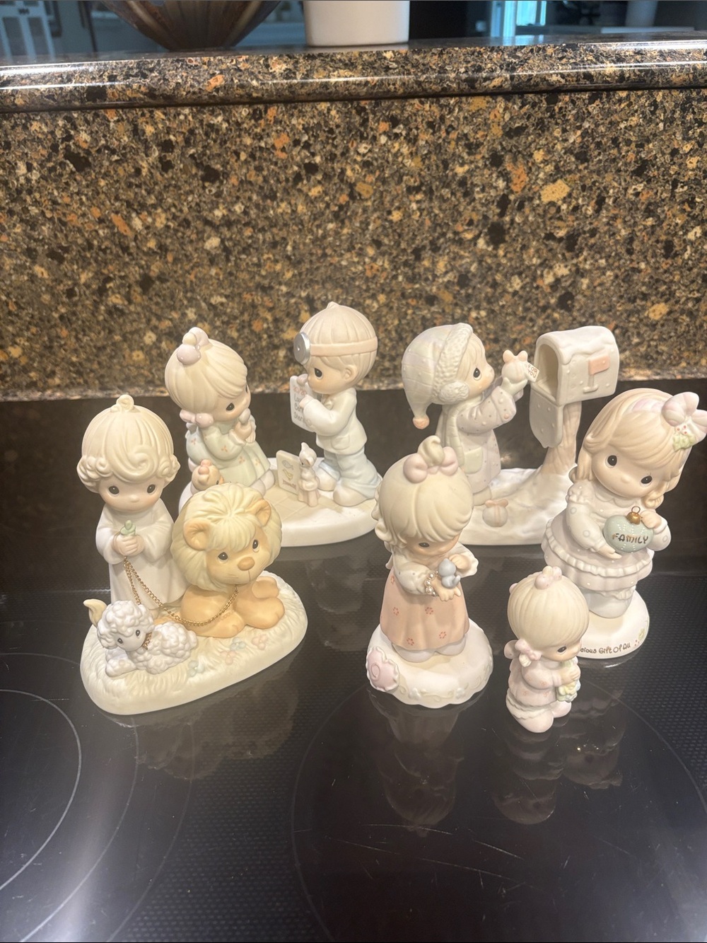 Precious Moments Pastel Figurine Set in Cream, Pink, Soft Yellow